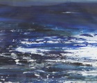 JH10- Julie Herring.  Sea Shimmers. Acrylic on paper. 79 x 100cm framed. Frame: Limed oak, glazed. £495