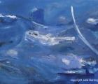 JH04- Julie Herring.  Under the surface. Acrylic on canvas. 58.2 x 73.5cm framed. Frame: White, unglazed. £380