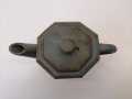 U020  unknown maker teapot, blue, slabbed sides